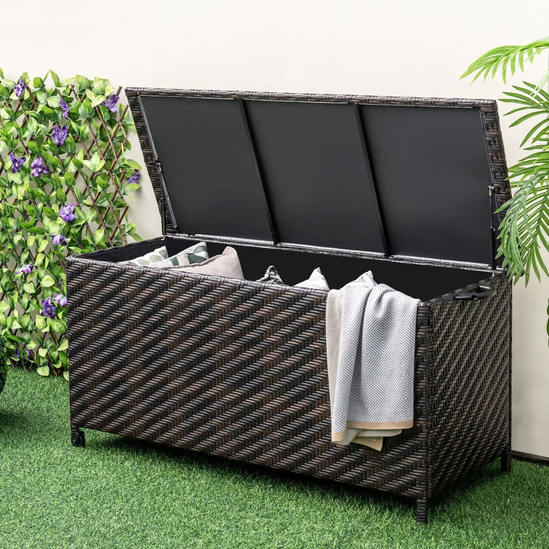 85 Gallon Outdoor Storage Box with Removable Liner and Universal Wheels by DirectDeals
