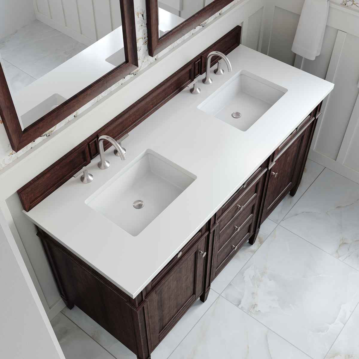 James Martin Brittany 60" Double Bathroom Vanity, Burnished Mahogany, view 30