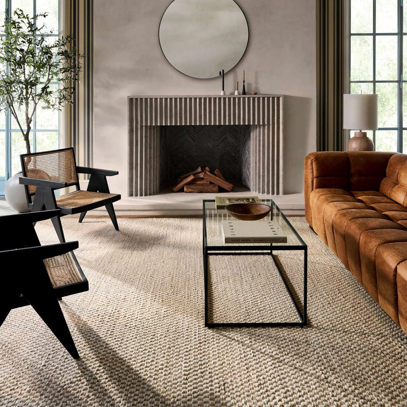 Round Mirror with Black Aluminum Frame by Boutique Rugs