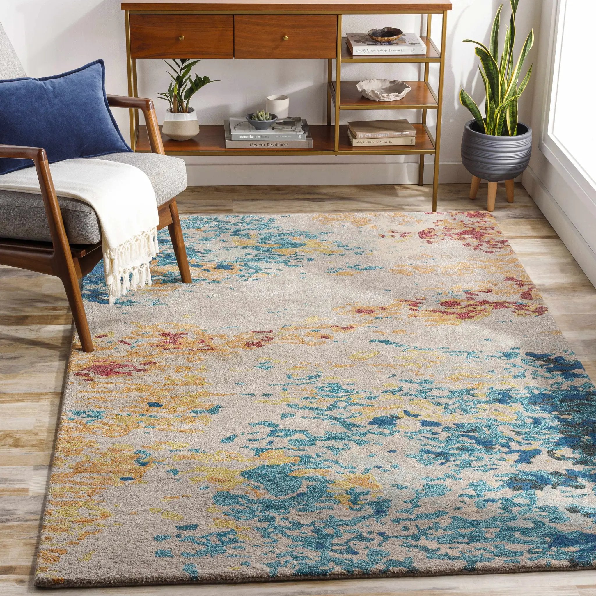 Bualan Stone Pattern Wool Blend Rug - Clearance by Boutique Rugs