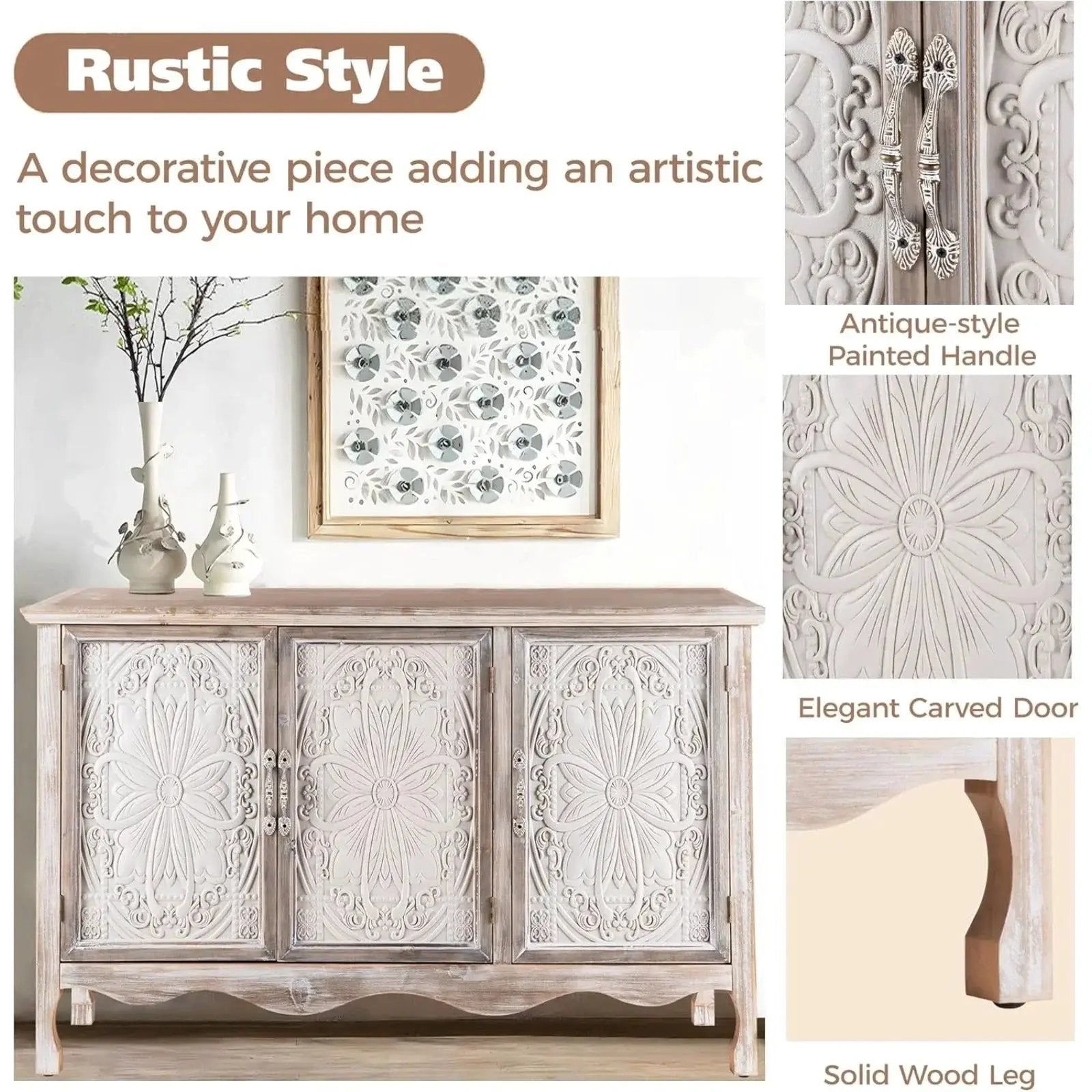 Buffet Cabinet - Vintage Wood Two-Door by House Of Avana