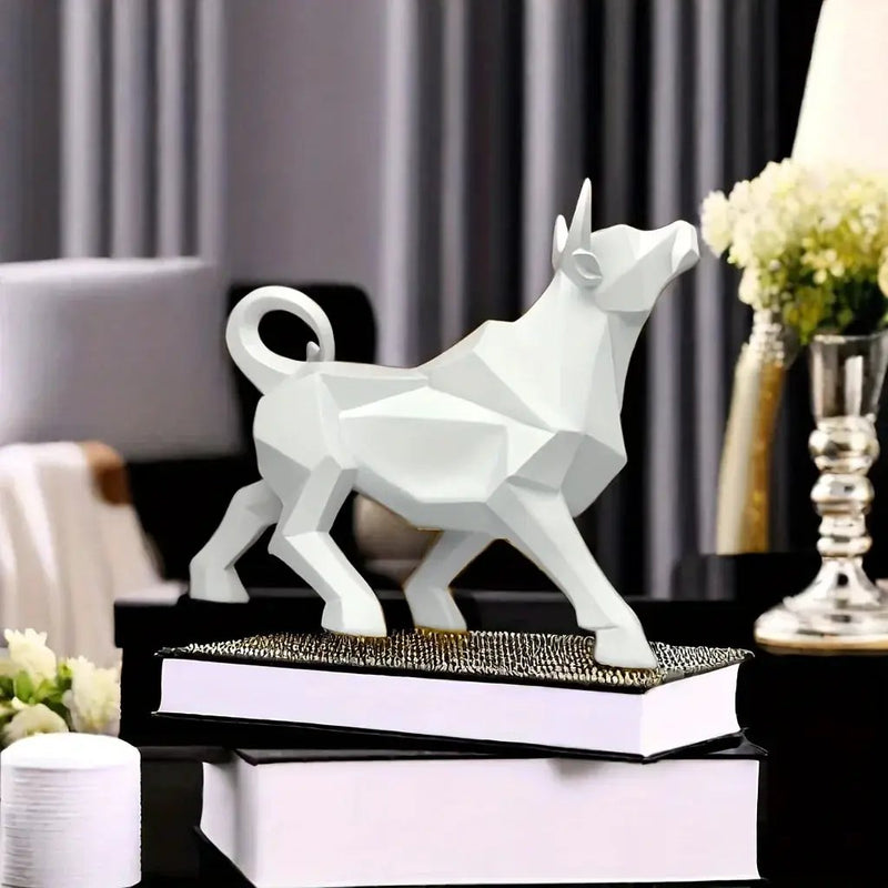 Bull Figurine - Golden Abstract Sculpture by House Of Avana