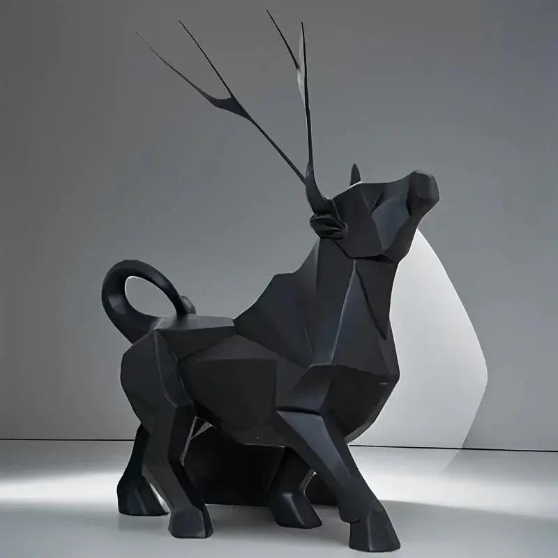 Bull Sculpture - Abstract Gold by House Of Avana