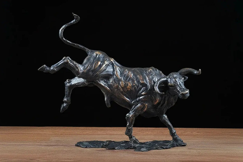 Abstract Charging Bull Bronze Sculpture by House Of Avana
