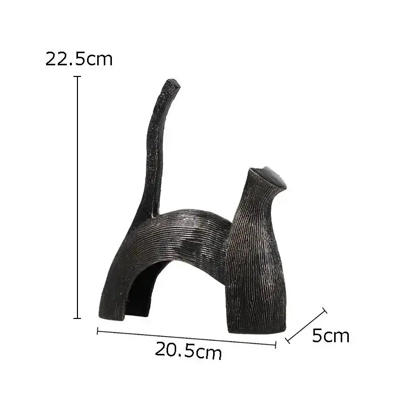 Abstract Black Bull Decorative Sculpture by House Of Avana