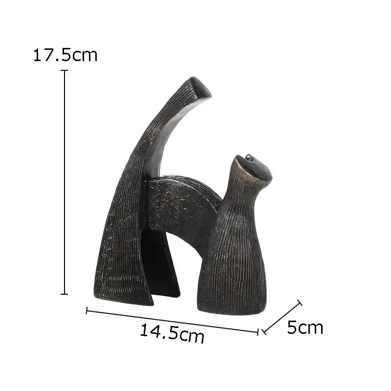 Abstract Black Bull Decorative Sculpture by House Of Avana
