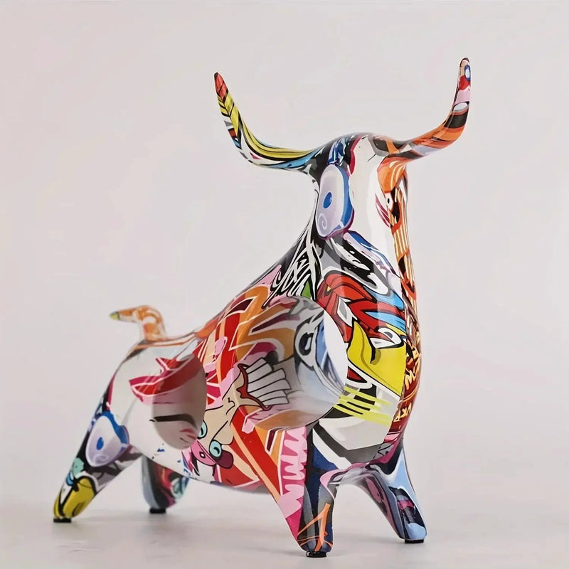Bull Statue - Unique Colorful Abstract by House Of Avana