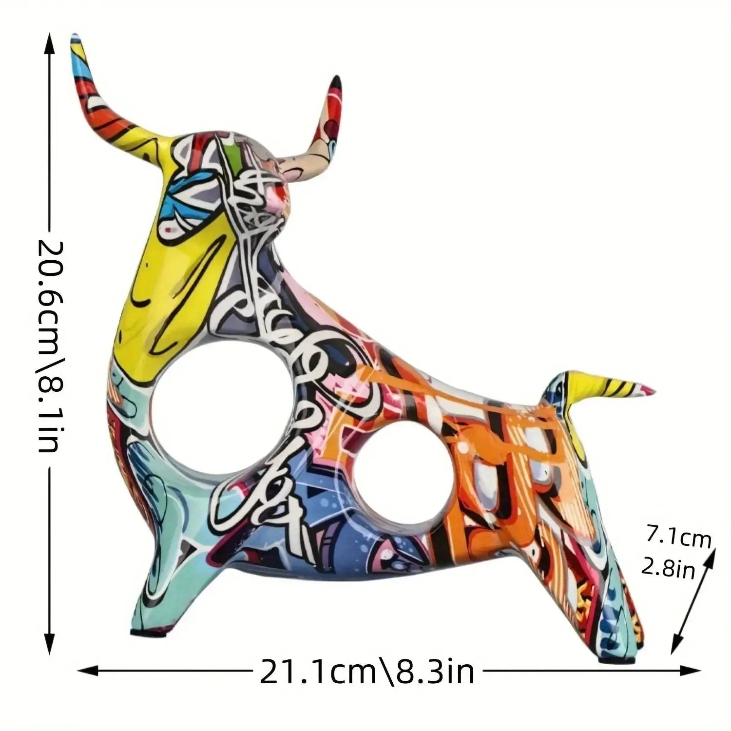 Bull Statue - Unique Colorful Abstract by House Of Avana