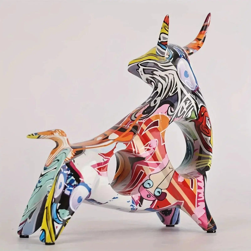 Bull Statue - Unique Colorful Abstract by House Of Avana