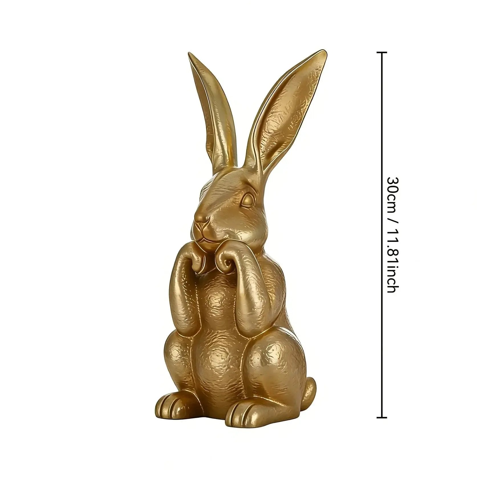 Bunny Statue - Modern Golden 11.81inch by House Of Avana