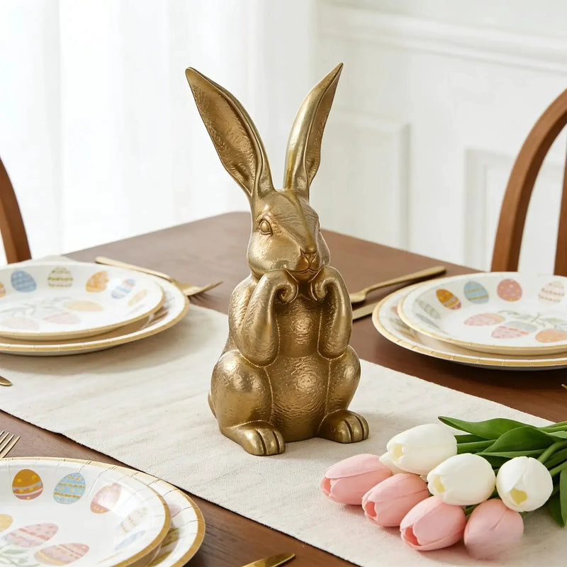 Bunny Statue - Modern Golden 11.81inch by House Of Avana