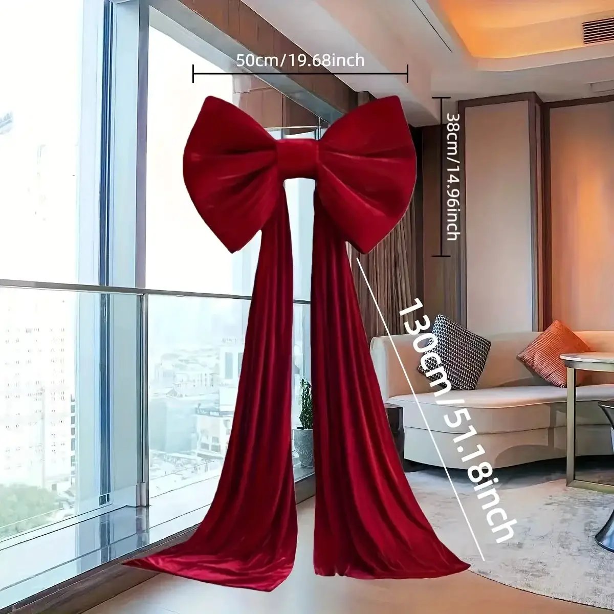 Burgundy Satin Large Bow Ribbon Durable for Decorations by House Of Avana
