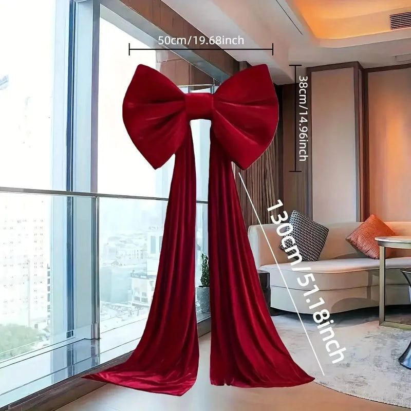 Burgundy Satin Large Bow Ribbon Durable for Decorations by House Of Avana