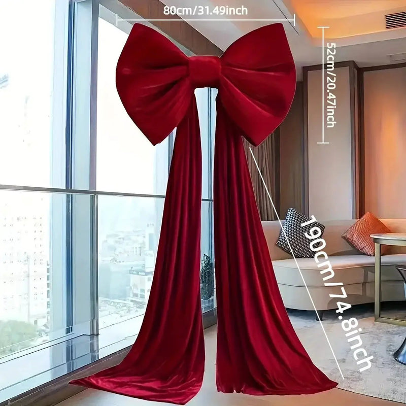 Burgundy Satin Large Bow Ribbon Durable for Decorations by House Of Avana