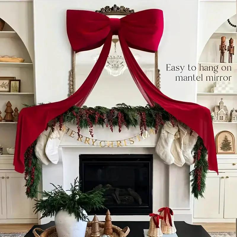 Burgundy Satin Large Bow Ribbon Durable for Decorations by House Of Avana