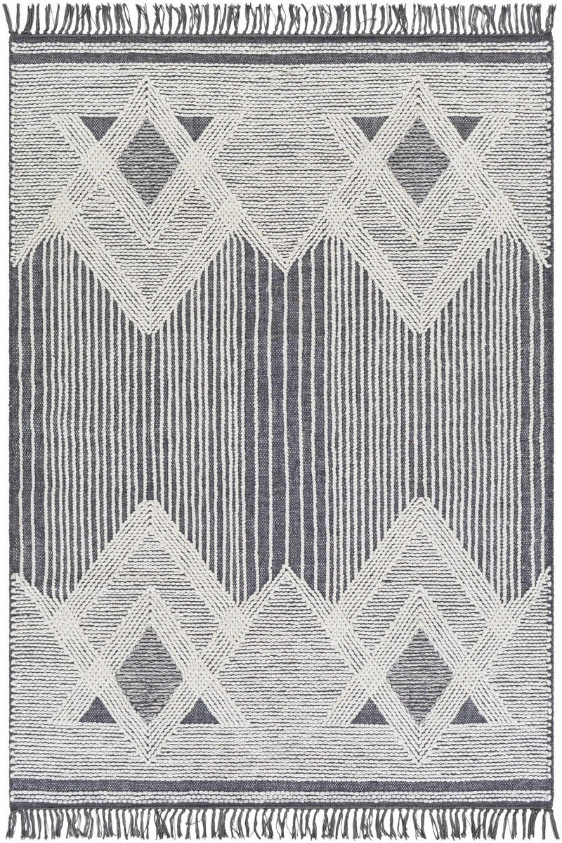 Aldbourne Gray Tassel Flatweave Wool Rug - Clearance by Boutique Rugs