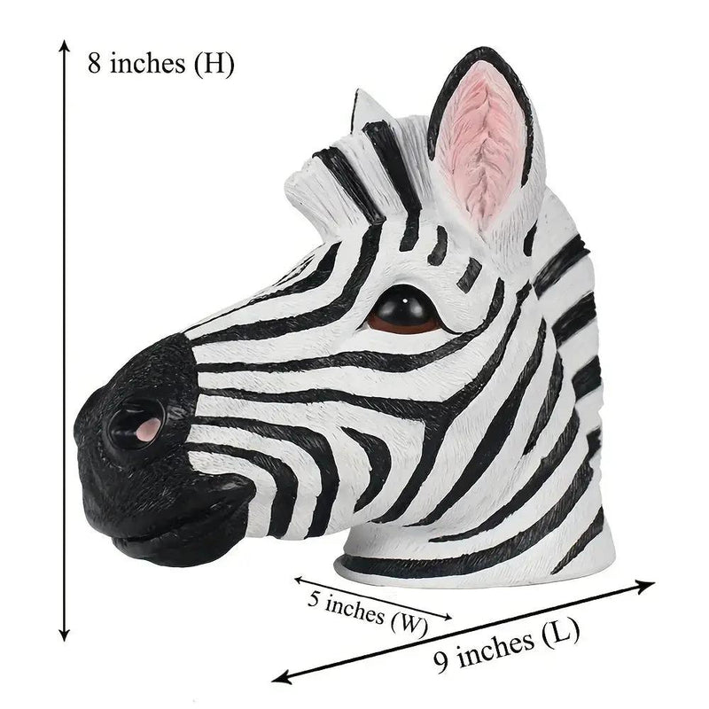 Decorative Zebra Bust Sculpture Animal Head Figurine by House Of Avana