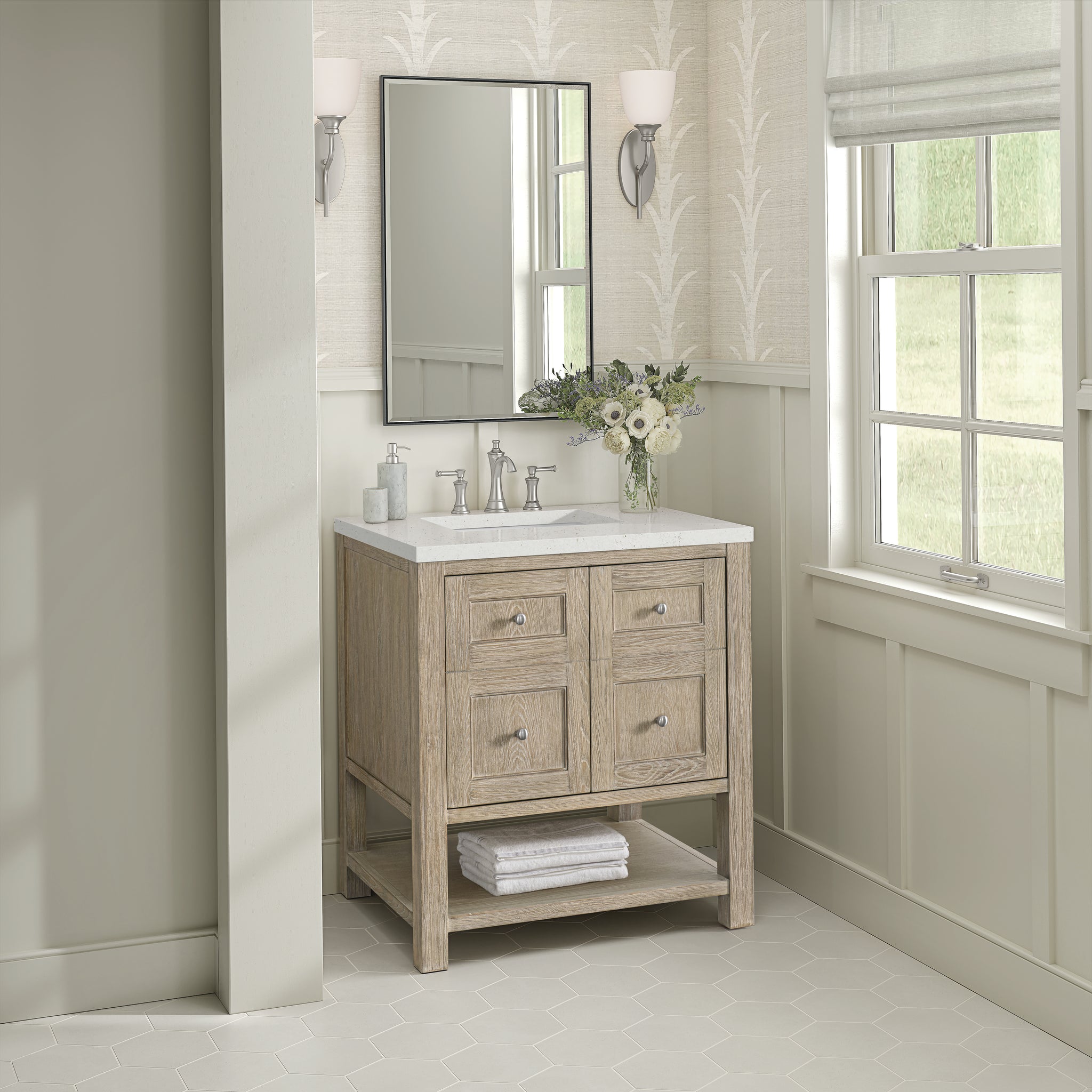 James Martin Breckenridge 30" Single Bathroom Vanity, Whitewashed Oak, view 21
