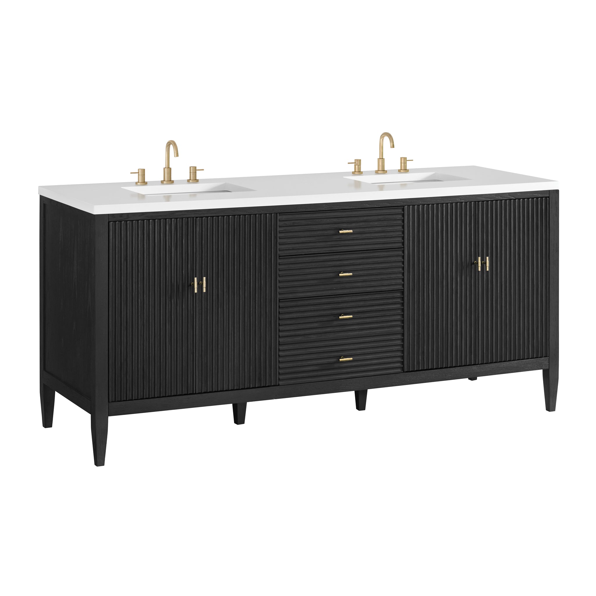 James Martin Myrrin 72" Single Bathroom Vanity, Carbon Oak by James Martin