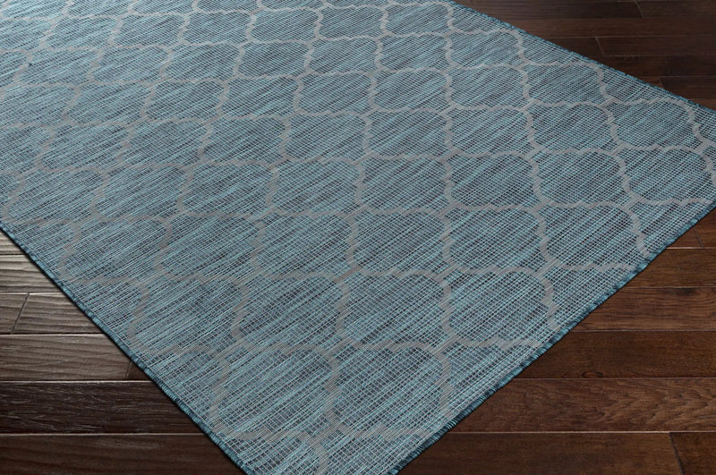 Unique Outdoor Trellis Area Rug, Teal - Clearance by Boutique Rugs