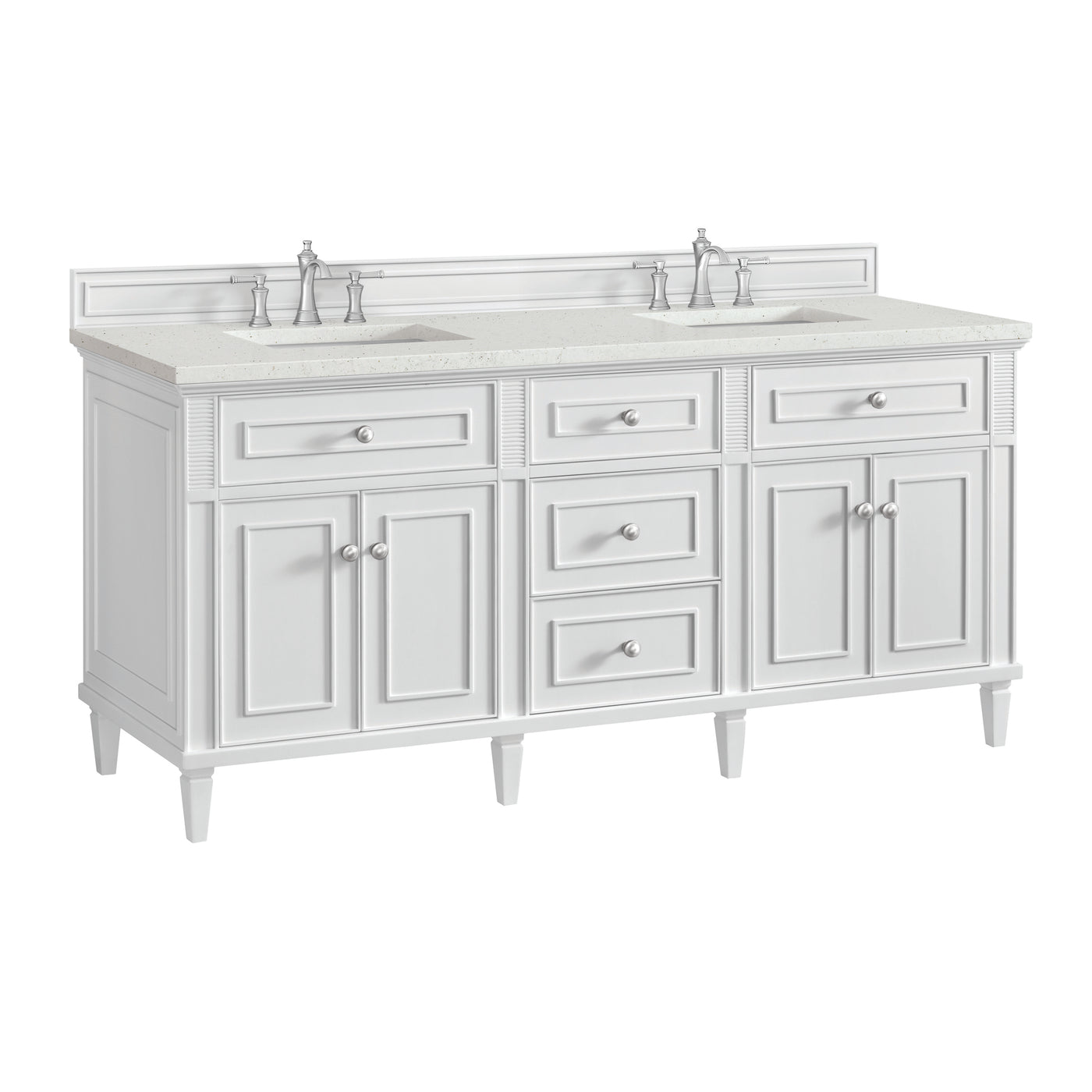 James Martin Lorelai 72" Double Bathroom Vanity, Bright White by James Martin