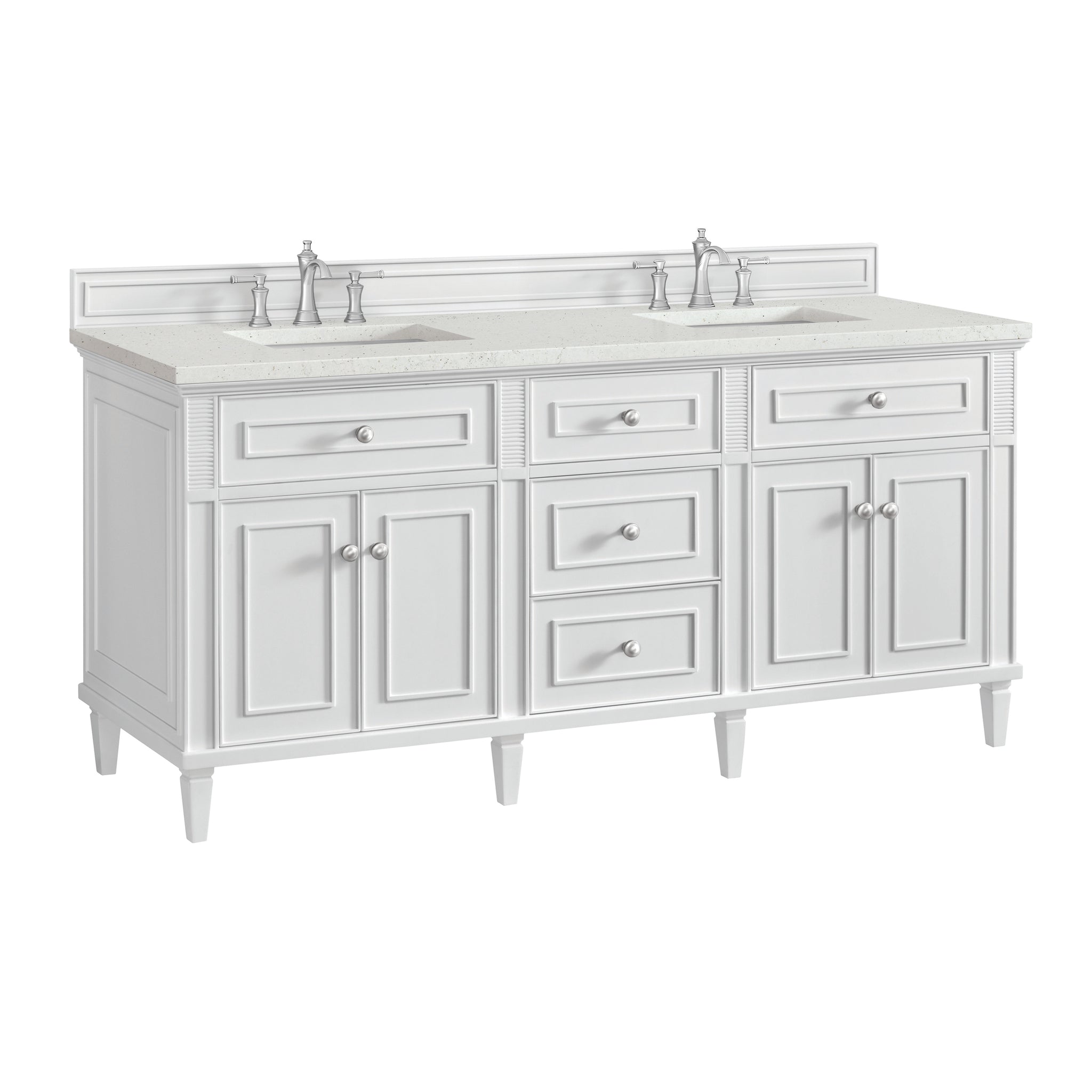 James Martin Lorelai 72" Double Bathroom Vanity, Bright White by James Martin