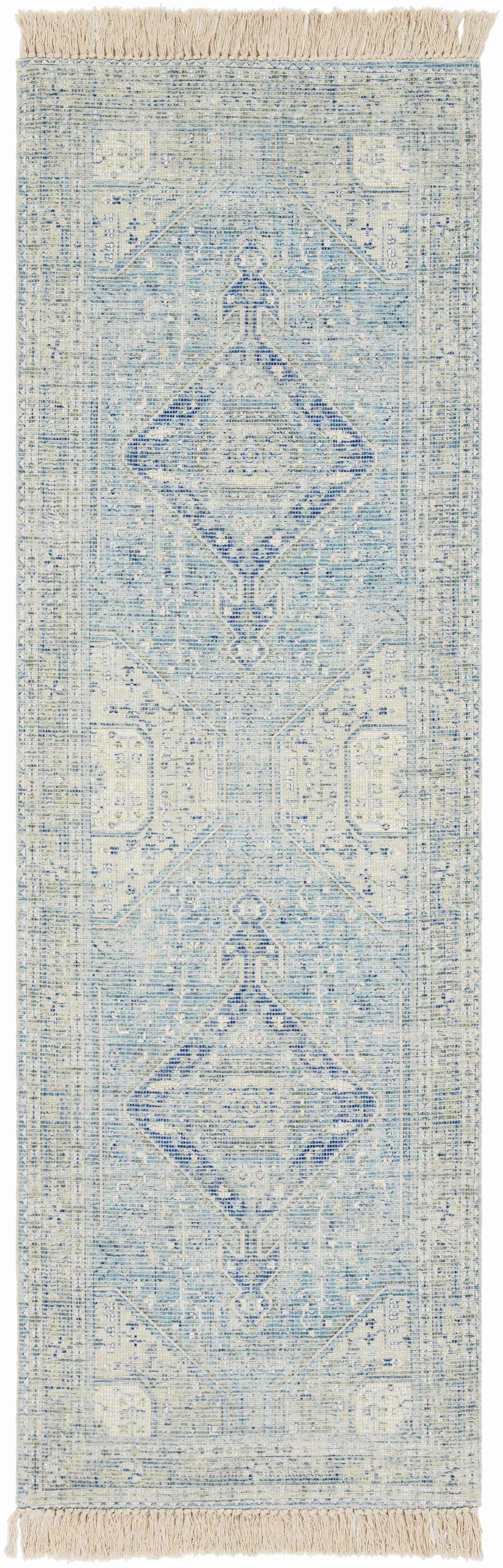 Byers Handmade Cotton-blend Aqua Rug by Boutique Rugs