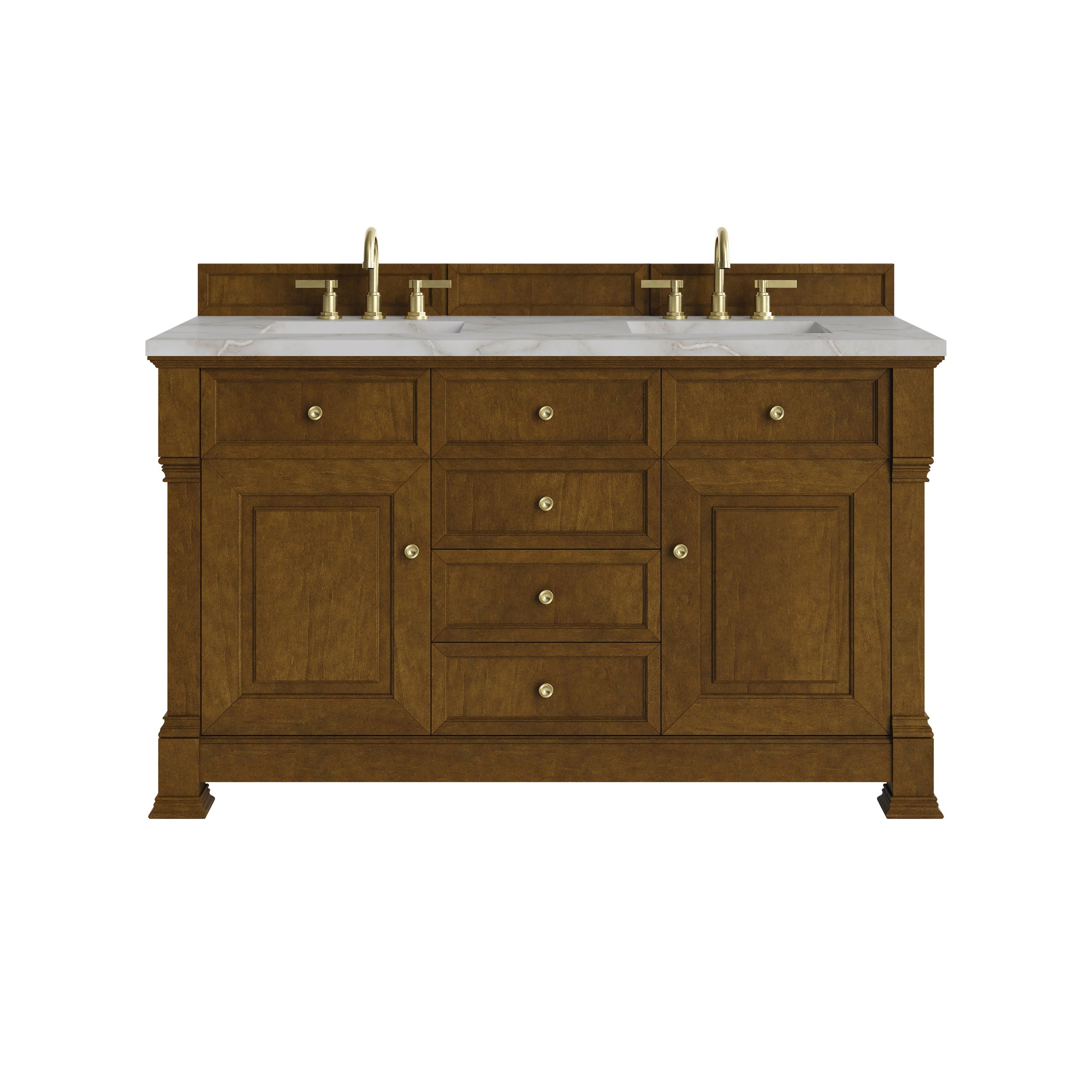 James Martin Brookfield 60" Double Bathroom Vanity, Honey Oak by James Martin