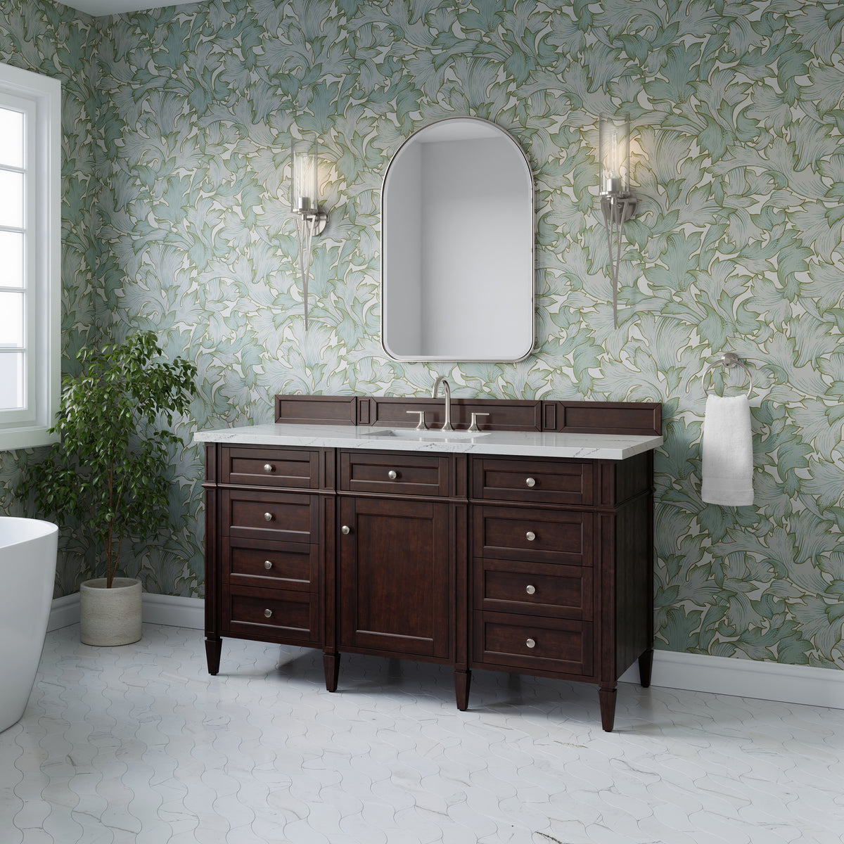 James Martin Brittany 60" Single Bathroom Vanity, Burnished Mahogany, view 35