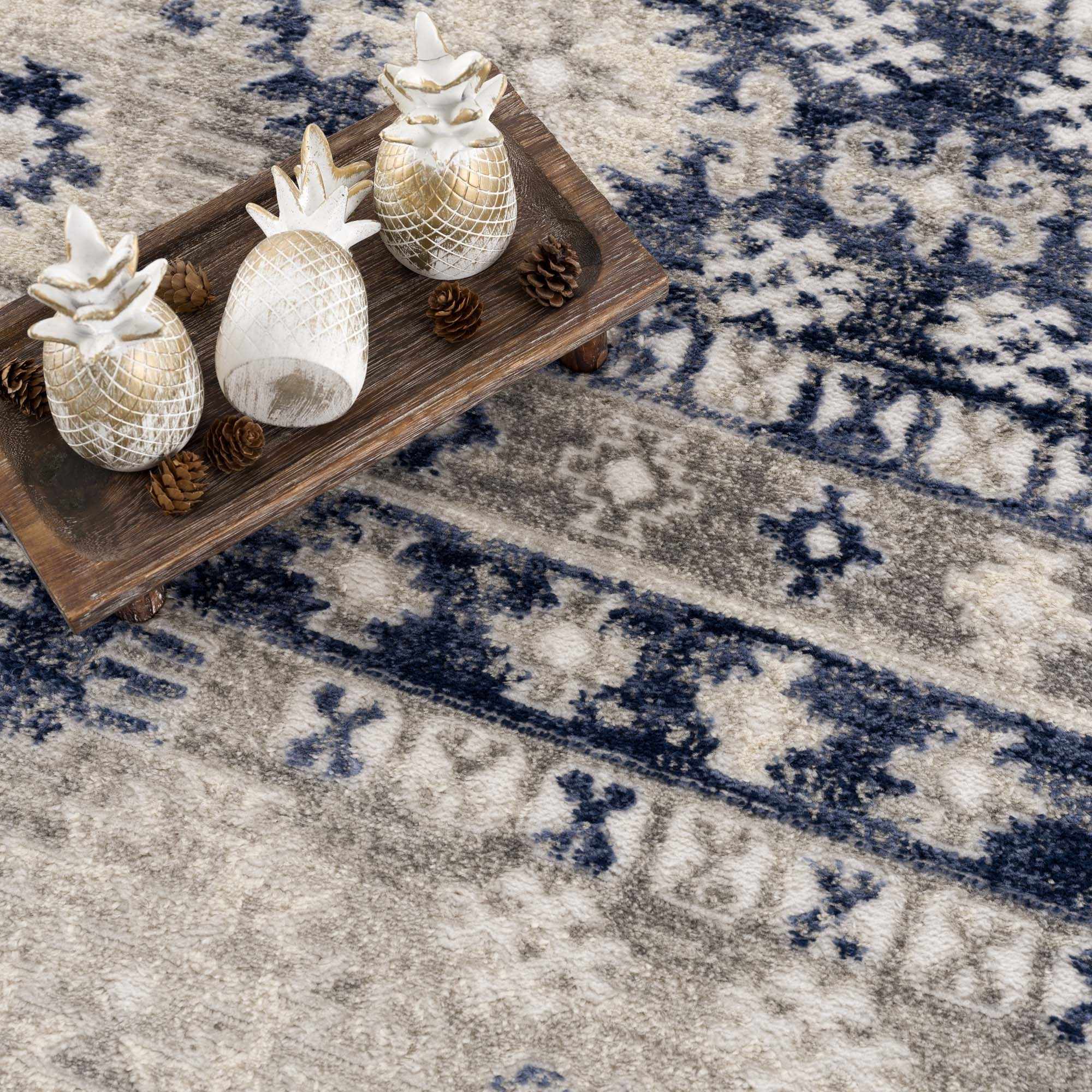 Bindi Navy Area Rug - Clearance by Boutique Rugs