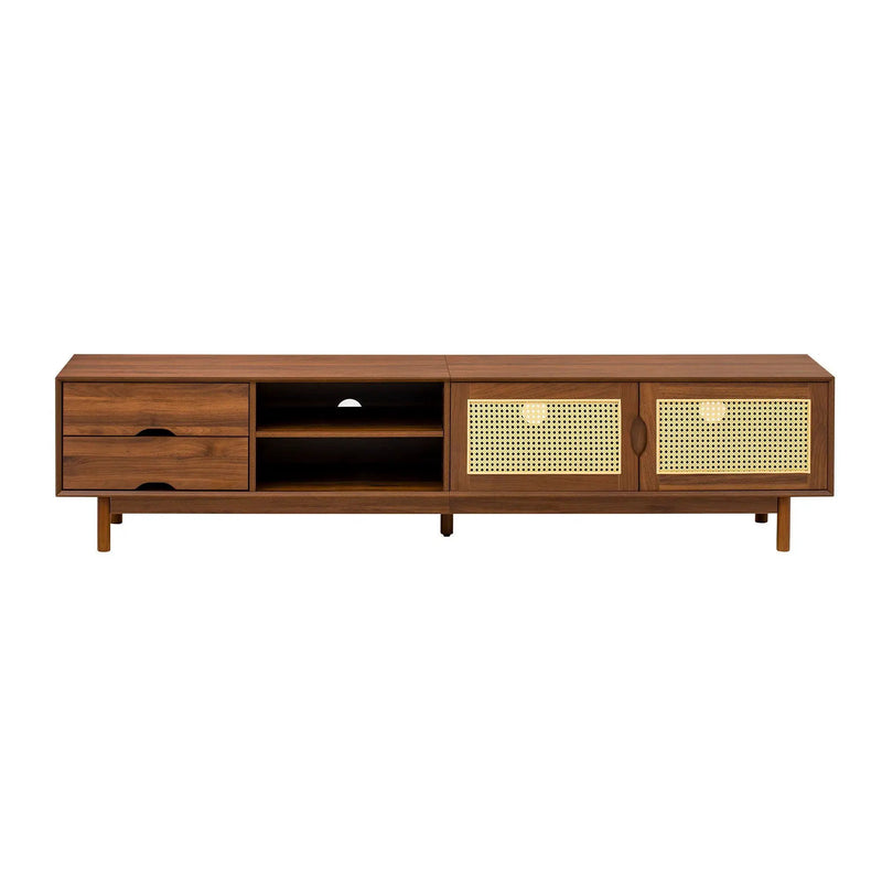 TV Stand For TVs Up To 85", Media Console With 2 Drawers - Walnut by Unique Piece Furniture
