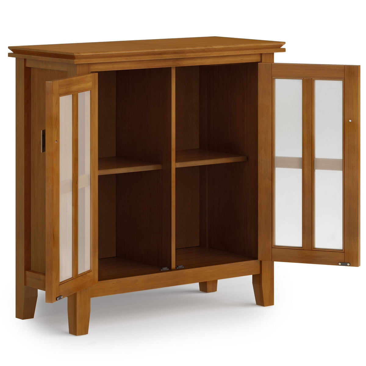 Solid Wood Low Storage Cabinet with Adjustable Shelves - Light Brown or Dark Brown, photo 14 of 17
