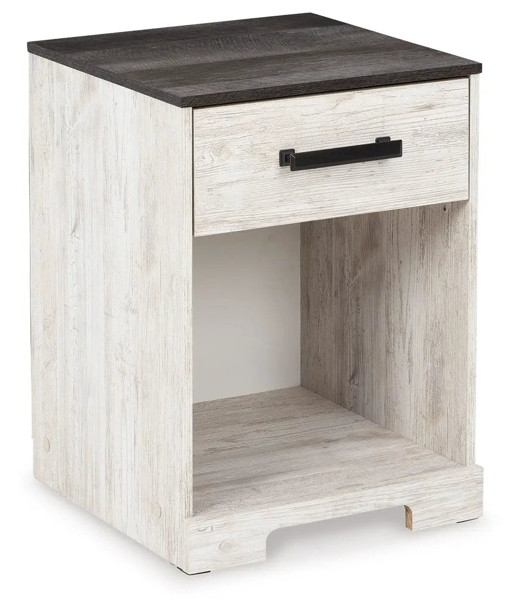 Shawburn - One Drawer Night Stand - Whitewash / Charcoal Gray by Unique Piece Furniture