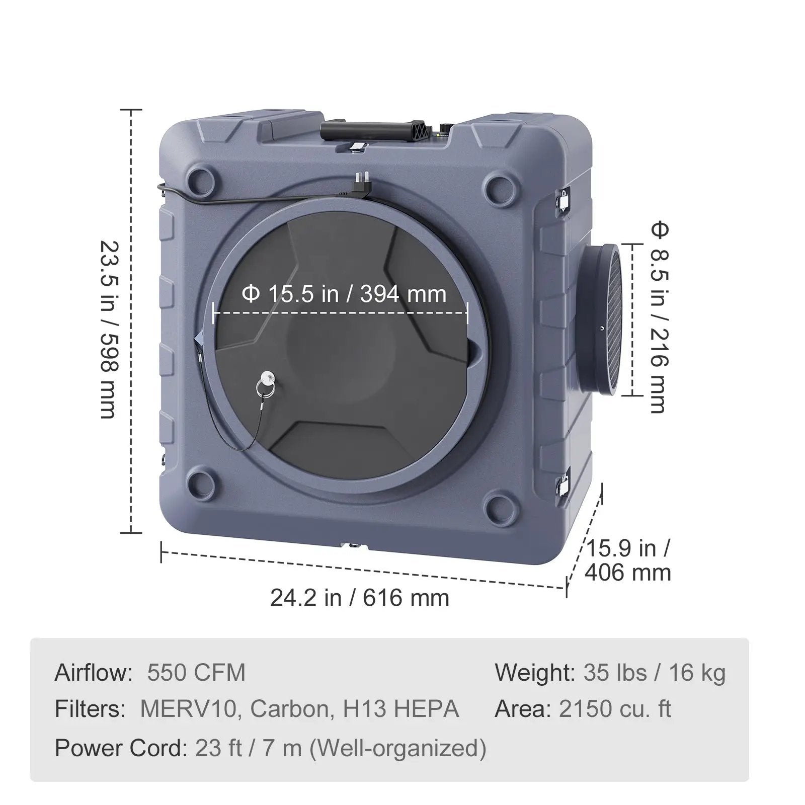Air Scrubber with 3-Stage Filtration and 550 CFM Airflow by HouseOfZazla