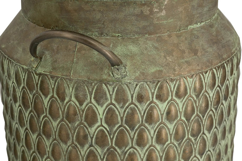 S/2 Iron Milk Jug Planters with Textured Green Finish by HouseOfZazla