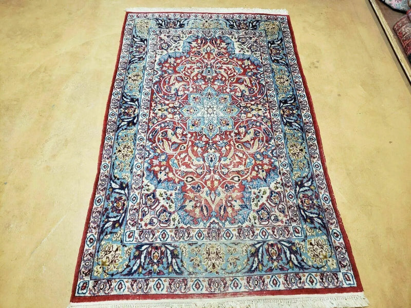 3' 5" X 5' 8" Vintage Handmade Turkish Wool Rug Carpet Vegetable Dyes Nice Red by Jewel Rugs