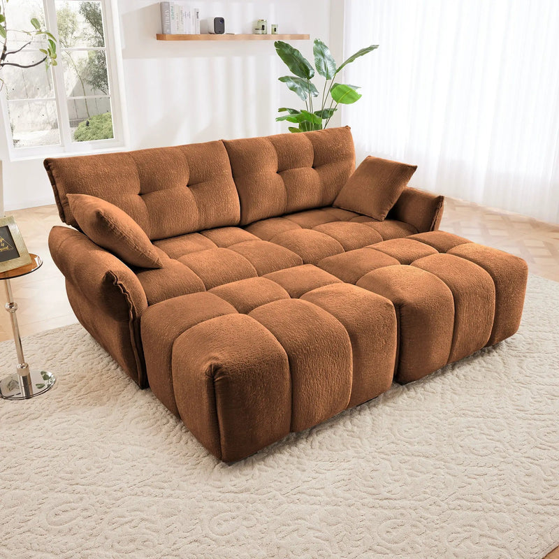 Sofa Set With Ottoman And Pillows, Textured, High Resilience Cushions by Unique Piece Furniture