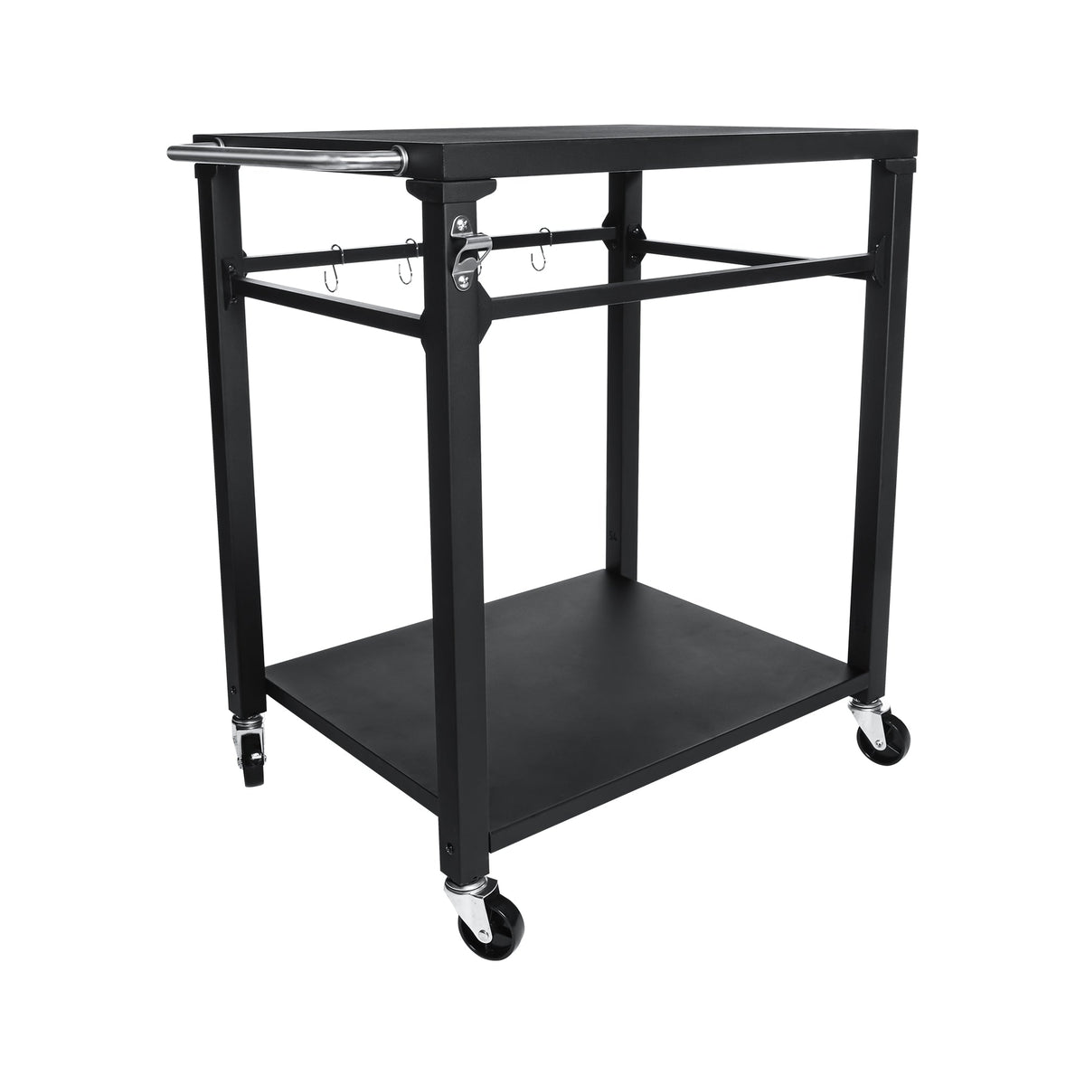 2-Tier Outdoor Grill Cart with Stainless Steel Top - Black, photo 6 of 10
