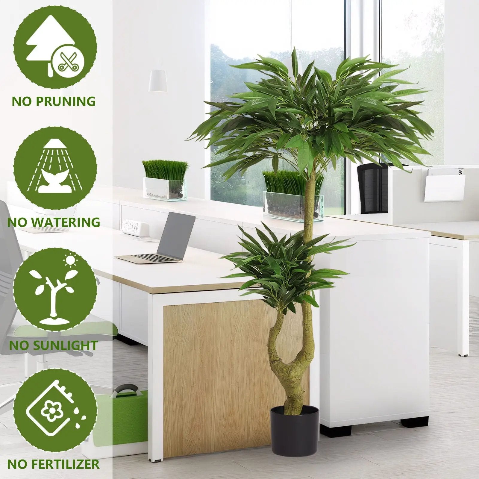 Artificial Dracaena Tree Indoor Faux ery Plant For Decoration, 150Cm - Green by Unique Piece Furniture