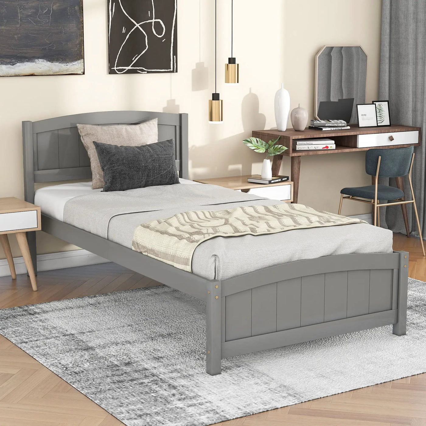 Platform Bed & Headboard, Footboard And Wood Slat Support by Unique Piece Furniture