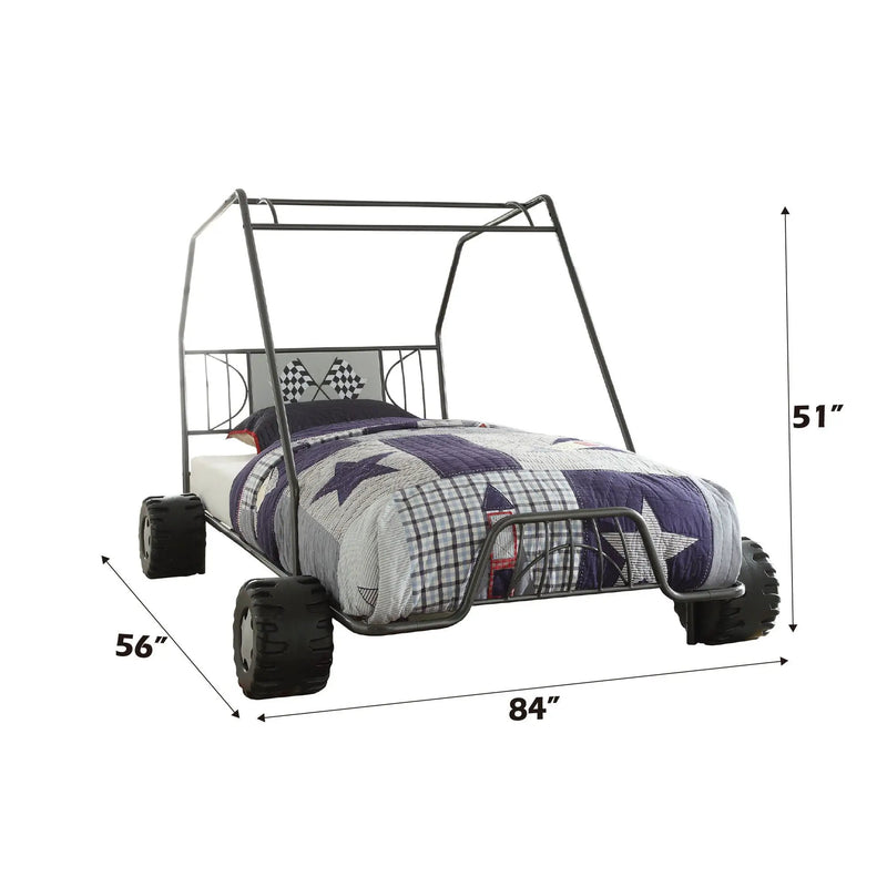Xander - Twin Go Kart Bed - Gunmetal by HouseOfZazla