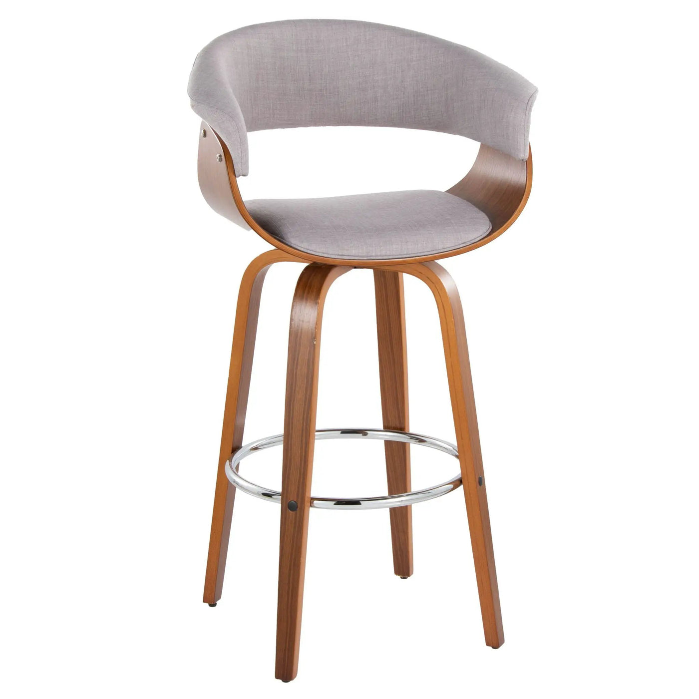 Vintage Mod - Mid Century Modern Fixed Height Barstool With Swivel With Round Footrest (Set of 2) by HouseOfZazla