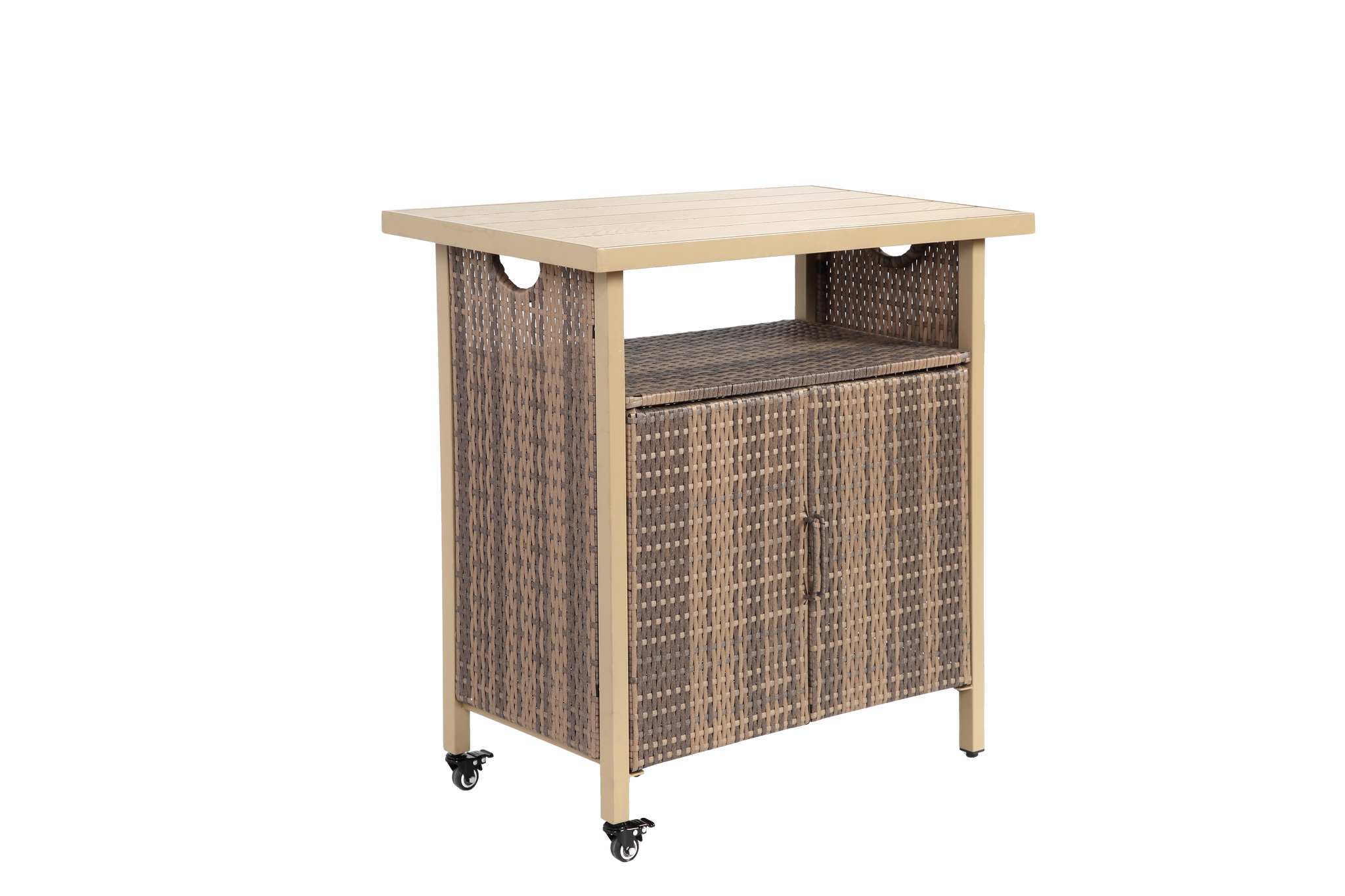 Outdoor Wicker Bar Cart with Wheels by HouseOfZazla