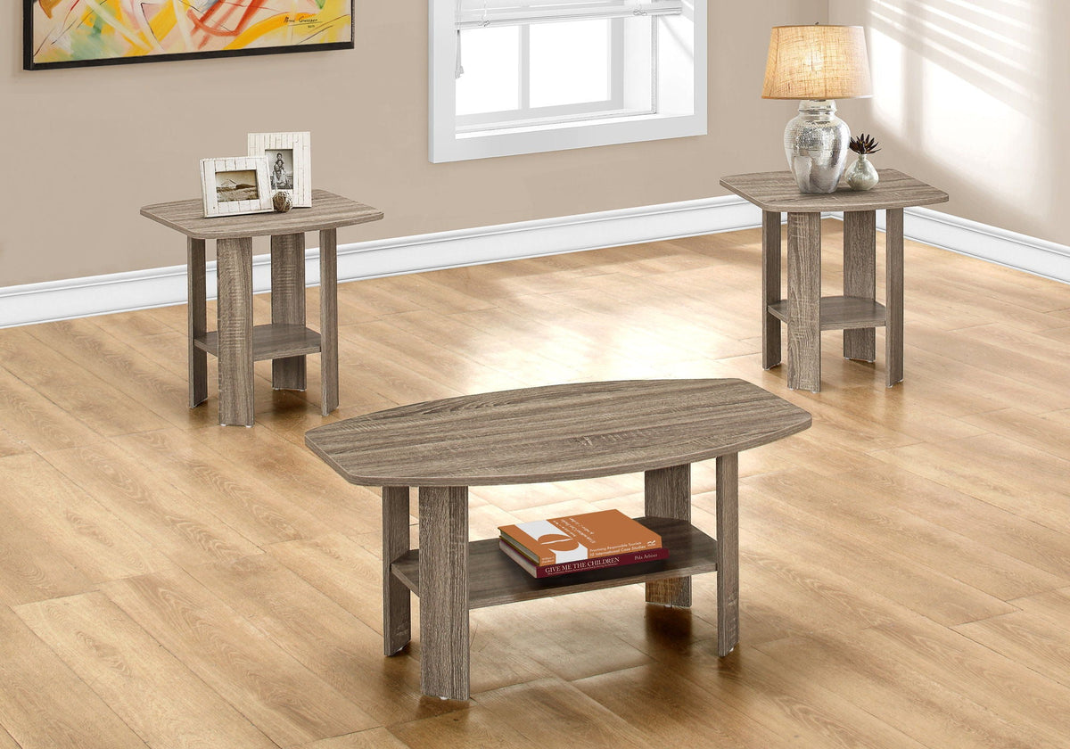 Wood Table Set with Storage Shelf - 3-Piece Set, Multiple Colors, photo 4 of 20