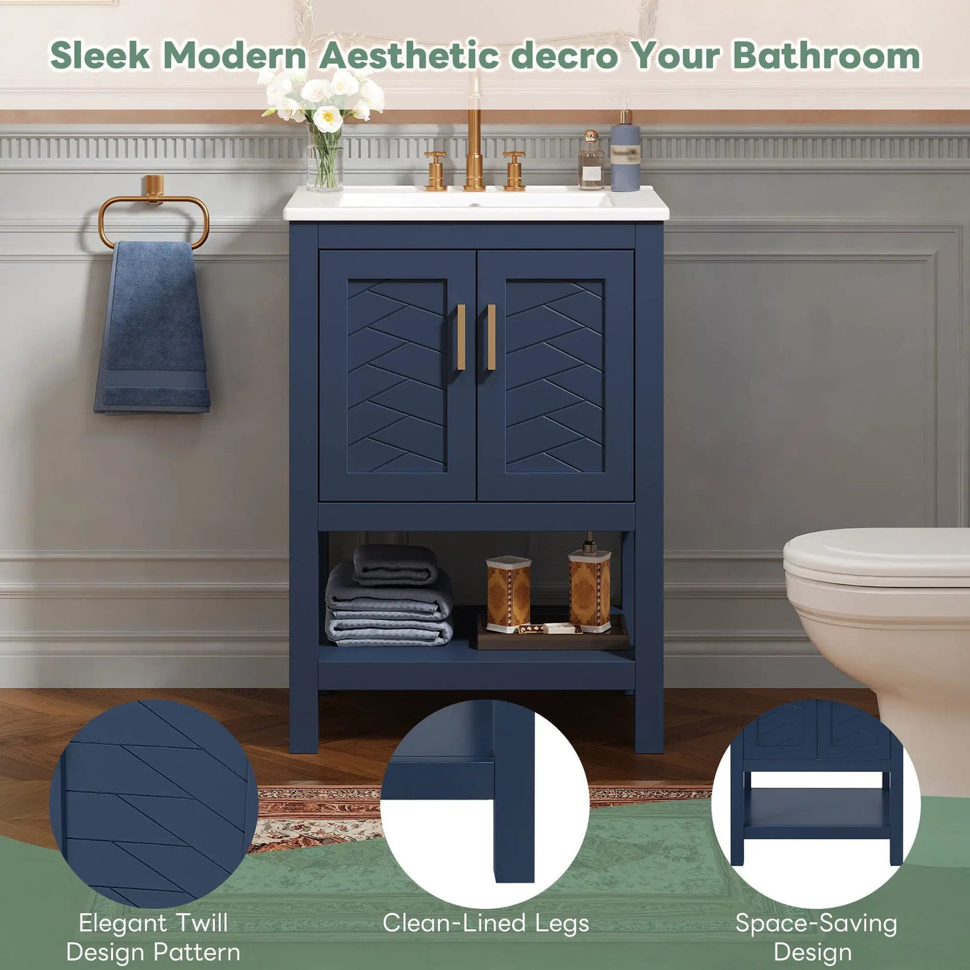 Modern Bathroom Vanity With Elegant Twill Design by HouseOfZazla