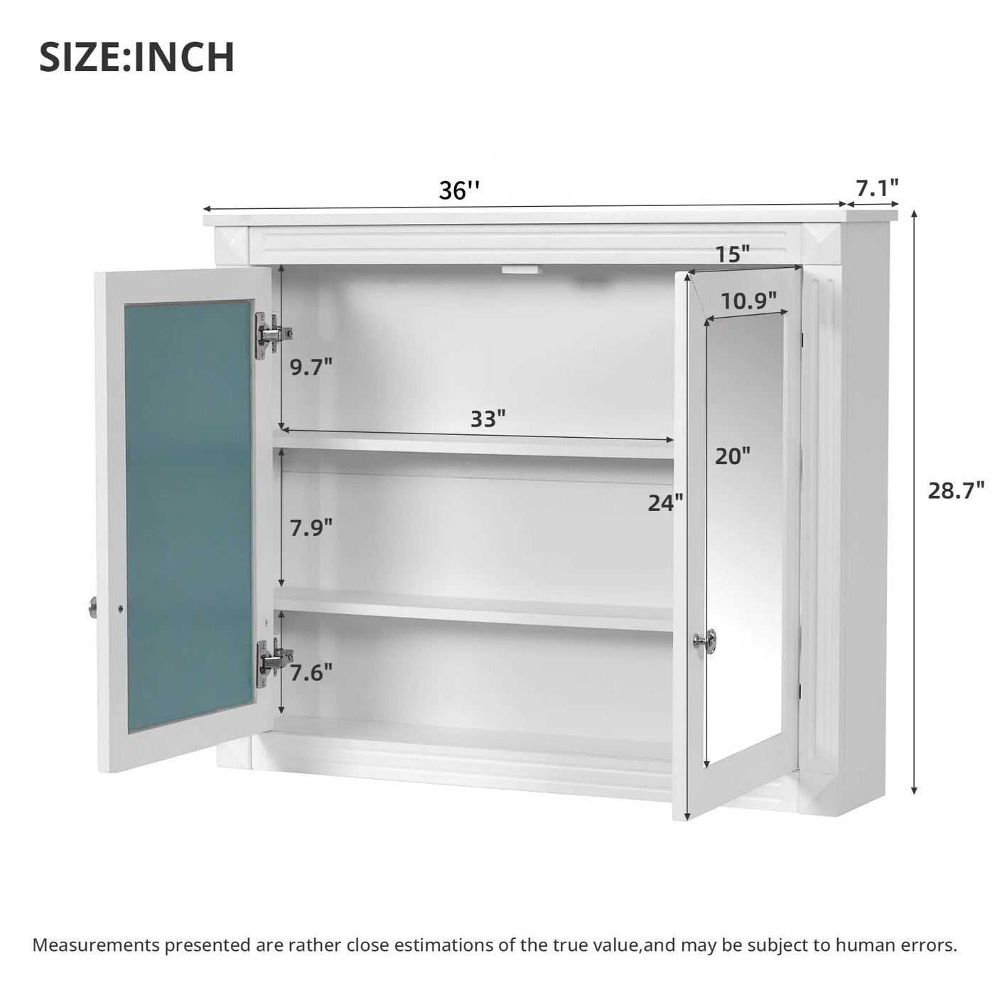 Wall-Mounted Medicine Cabinet With 2 Mirrors and Adjustable Shelves by HouseOfZazla