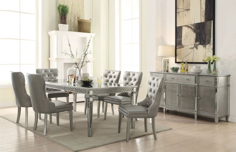Kacela - Synthetic Leather Side Chair (Set of 2) - Champagne by Unique Piece Furniture