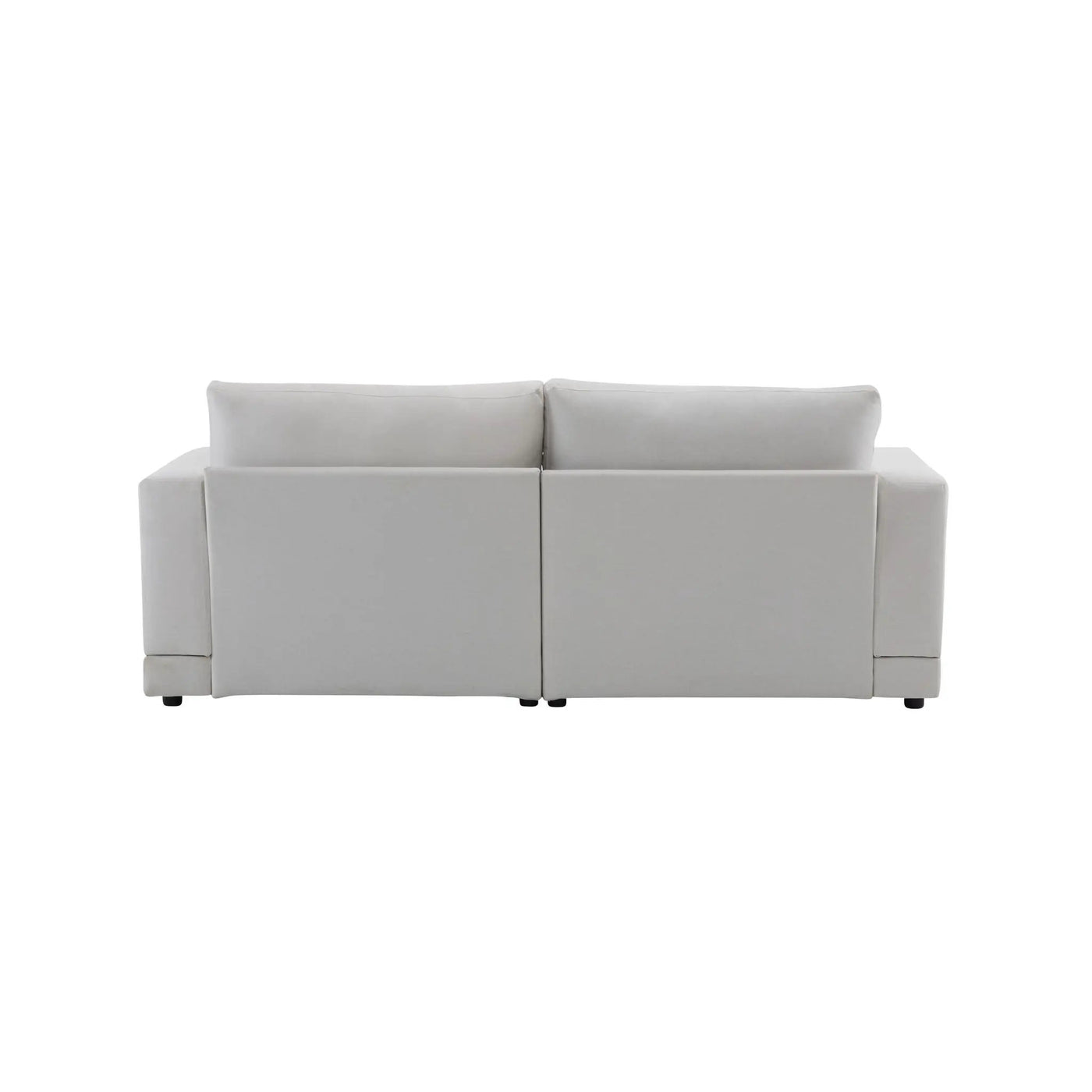 Modern Square Arm Sofa With Soft Fabric Upholstery, Deep Cushions by HouseOfZazla