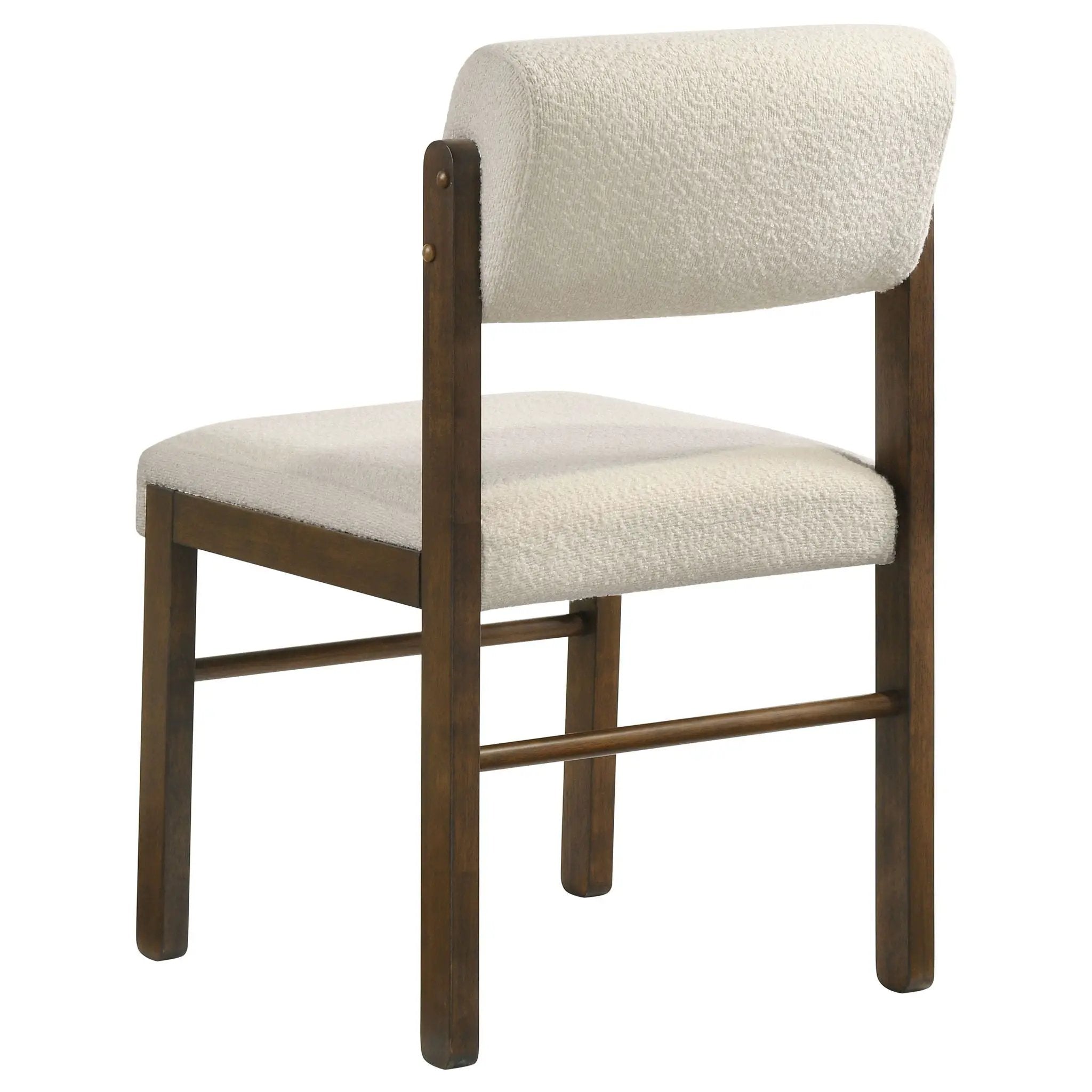 Kehoe Upholstered Dining Side Chair Cream and Walnut (Set of 2) by Unique Piece Furniture