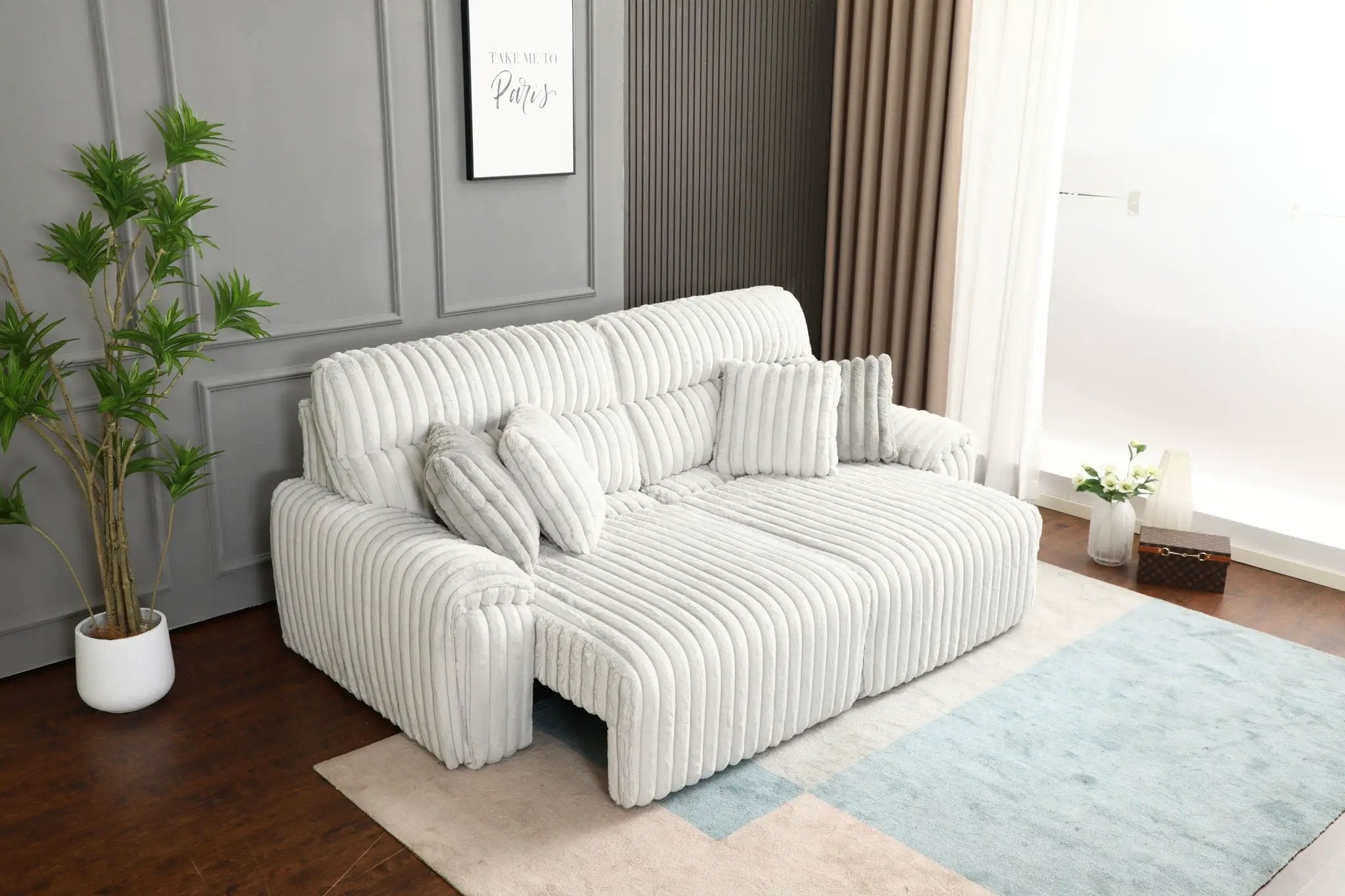 Jaya Power Motion Sofa with Sleeper & USB Port - Mondo Gray by HouseOfZazla